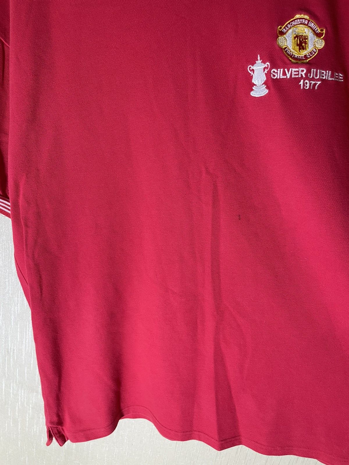 Vintage Manchester United score draw retro jersey 1977 Size US XXL / EU 58 / 5 - 8 Thumbnail