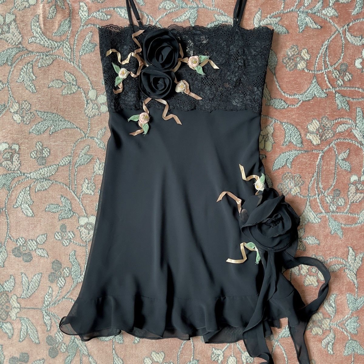 Victoria's Secret Romantic Black Chiffon Semi-Sheer Mini Dress (XS-S) Size S / US 4 / IT 40 - 14 Thumbnail