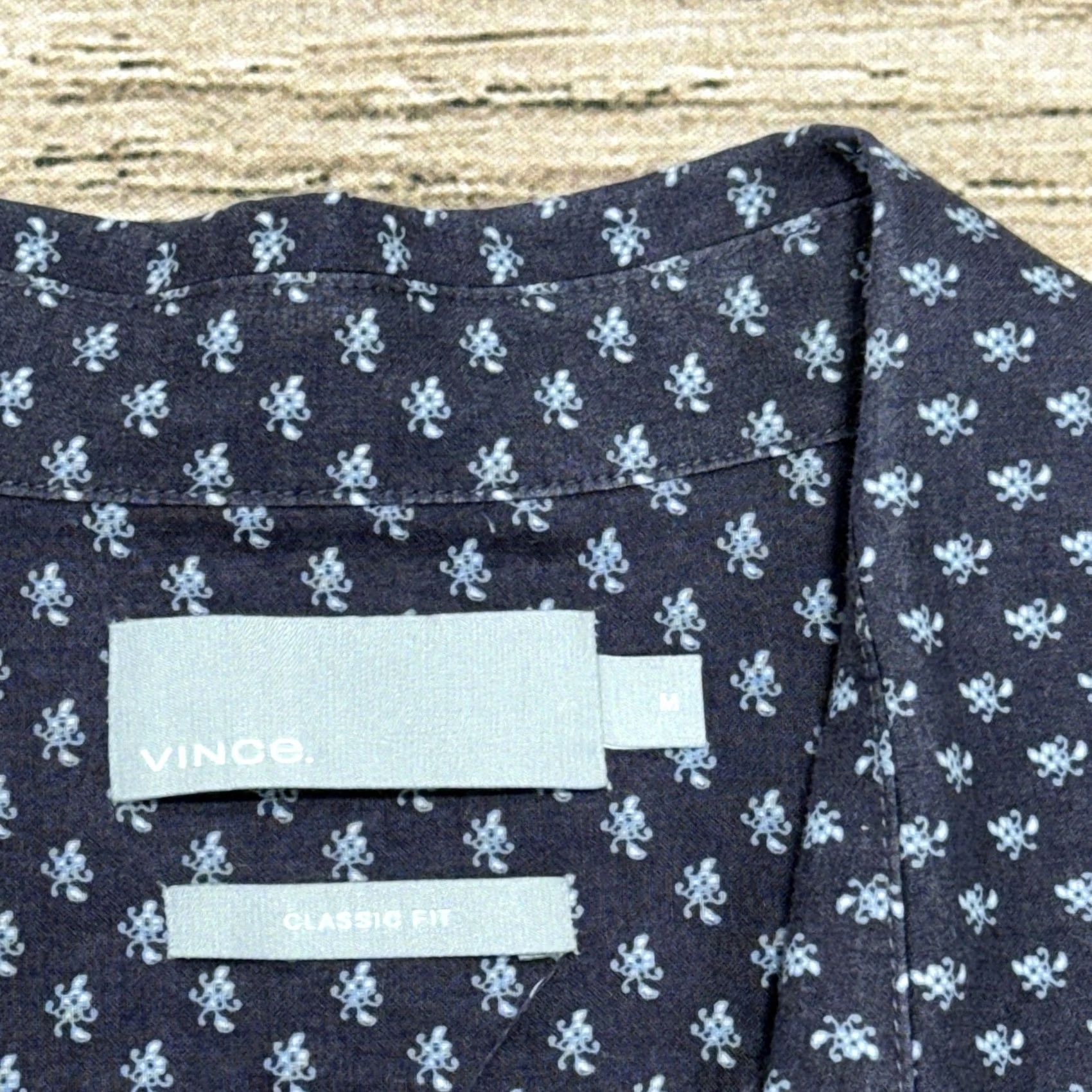 Vince Vince Shirt Mens M Blue Camp Casual Geometric AOP Short Sleeve Button-Up Collared Casual Size US M / EU 48-50 / 2 - 3 Thumbnail