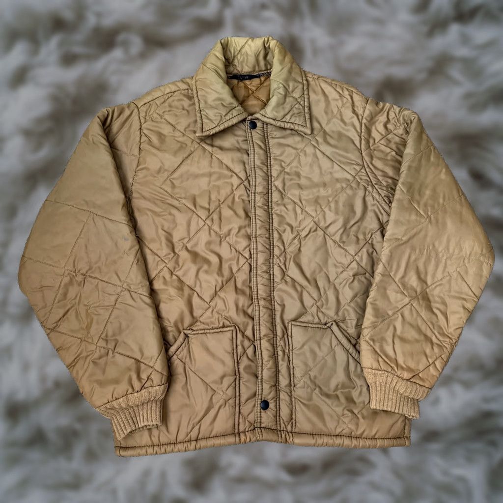 Vintage VINTAGE Zip-Up Jacket Mens M Brown Quilted Collared Nylon Softshell Bomber Workwear 70s Size M Brown Mens Size US M / EU 48-50 / 2 - 1 Thumbnail