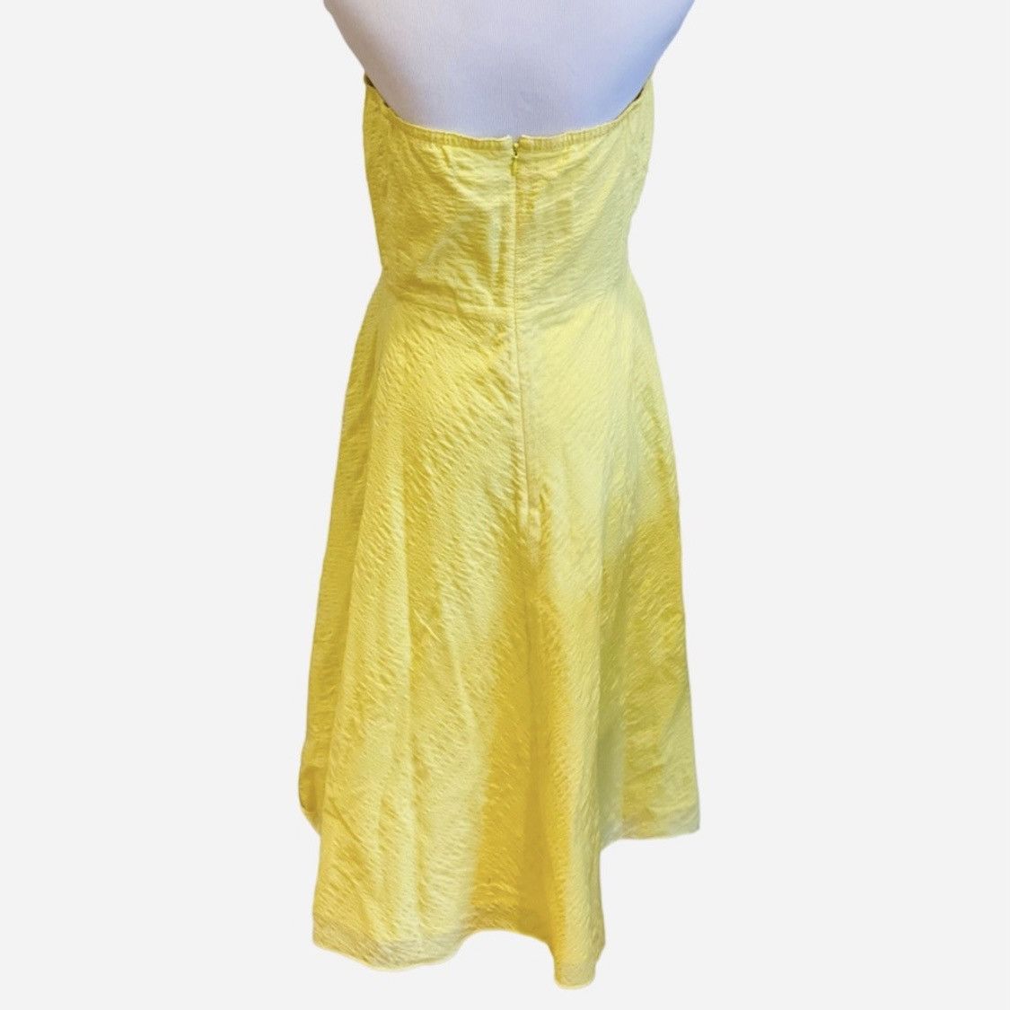 J.Crew J. Crew Yellow Strapless Dress Cotton Wedding Guest 10 Size L / US 10 / IT 46 - 4 Thumbnail