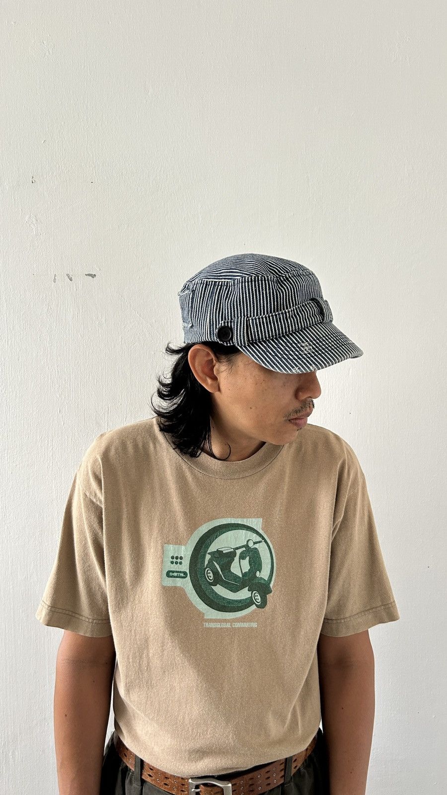 Japanese Brand × Vintage 1990s Alternative - Hickory Stripe Hat Size ONE SIZE - 4 Thumbnail
