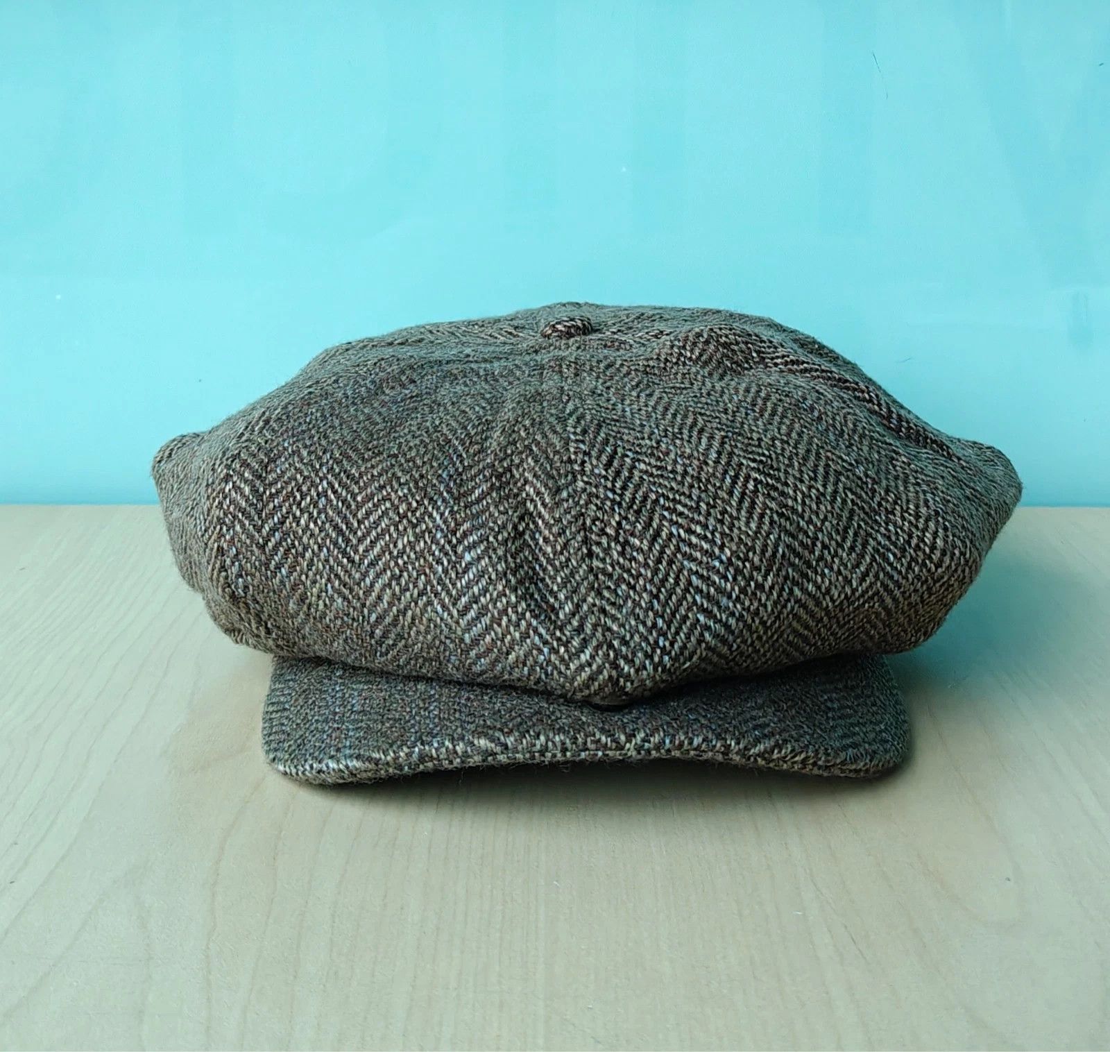 RRL Ralph Lauren DOUBLE RL Linen Herringbone Newsboy Cap T/1919 Size ONE SIZE - 2 Thumbnail