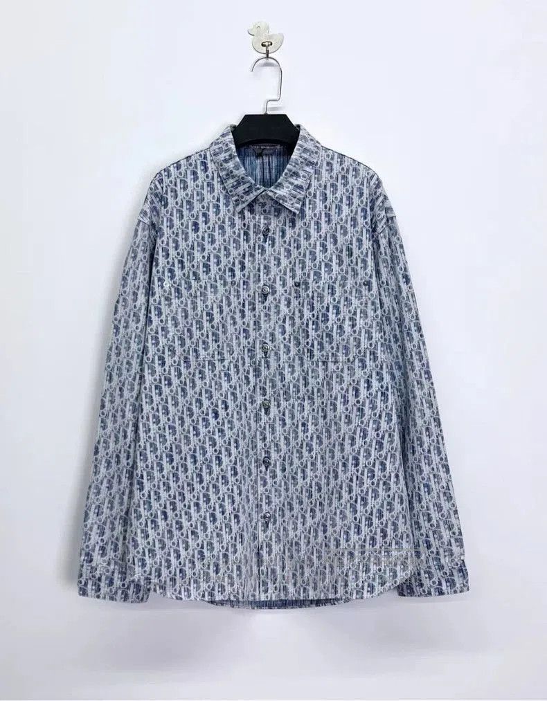 Dior Dior Oblique Blue White Denim Jacket. Size US XL / EU 56 / 4 - 1 Thumbnail