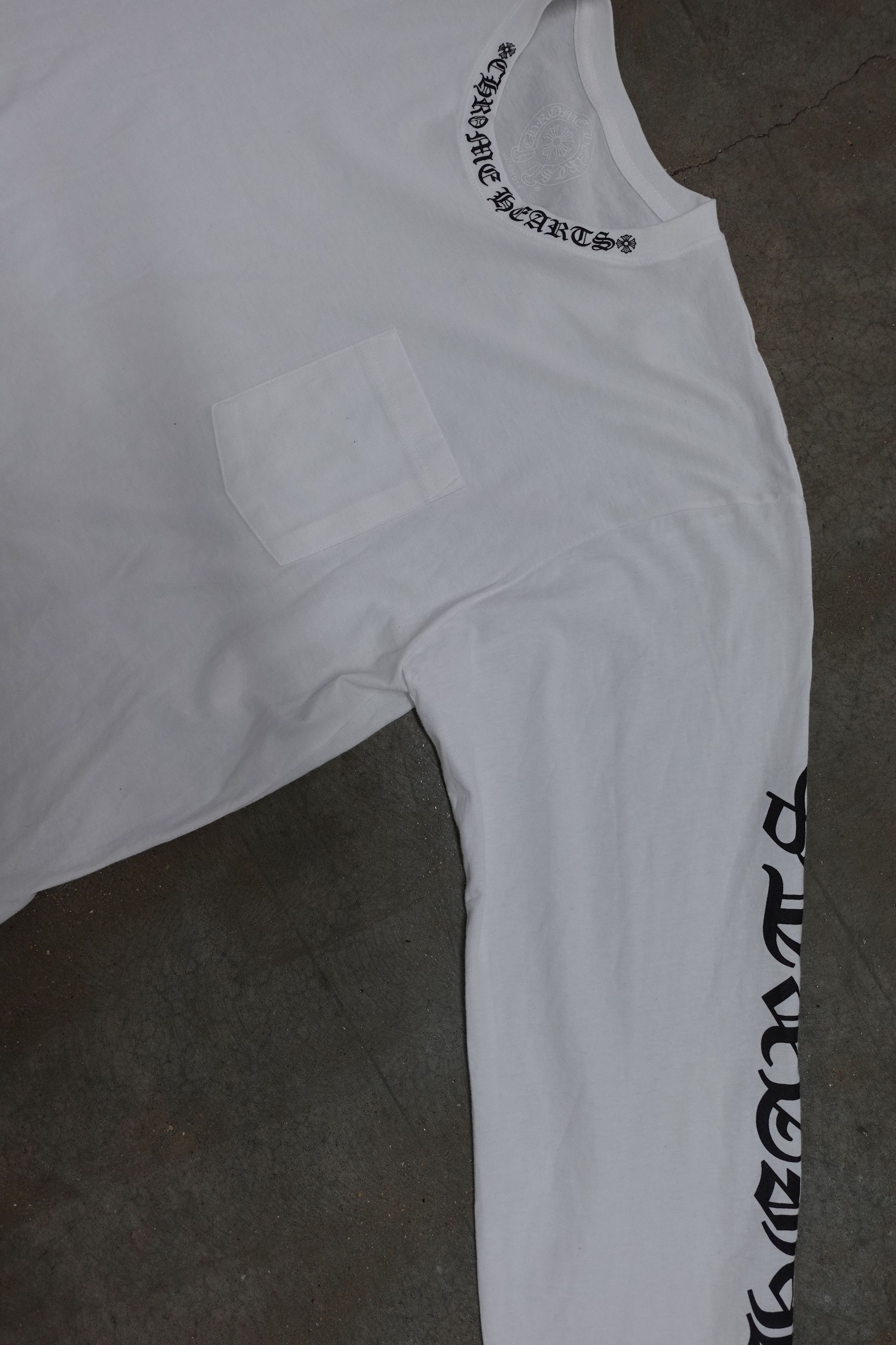 Chrome Hearts CHROME HEARTS POCKET CREW LONG SLEEVE T SHIRT WHITE BLACK Size US XL / EU 56 / 4 - 2 Thumbnail
