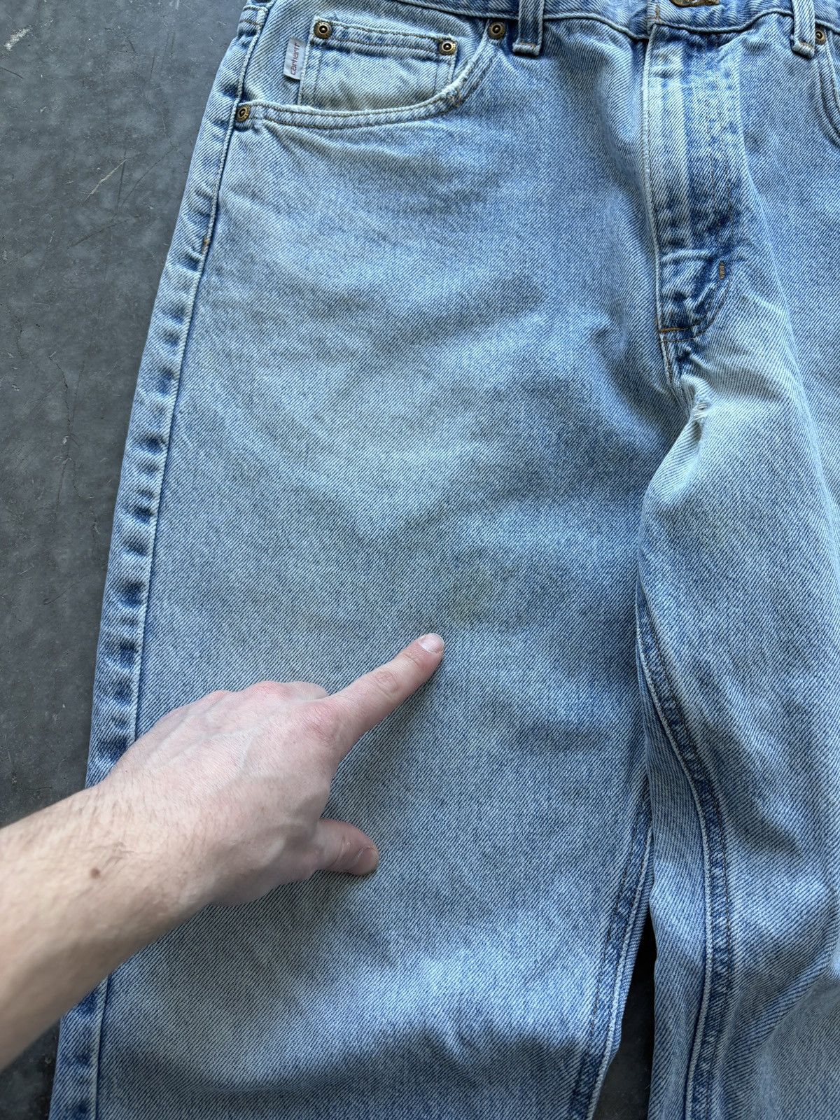 Carhartt Vintage Y2K Carhartt Denim Jeans 35x30 Light Wash Distressed Size US 35 - 5 Thumbnail