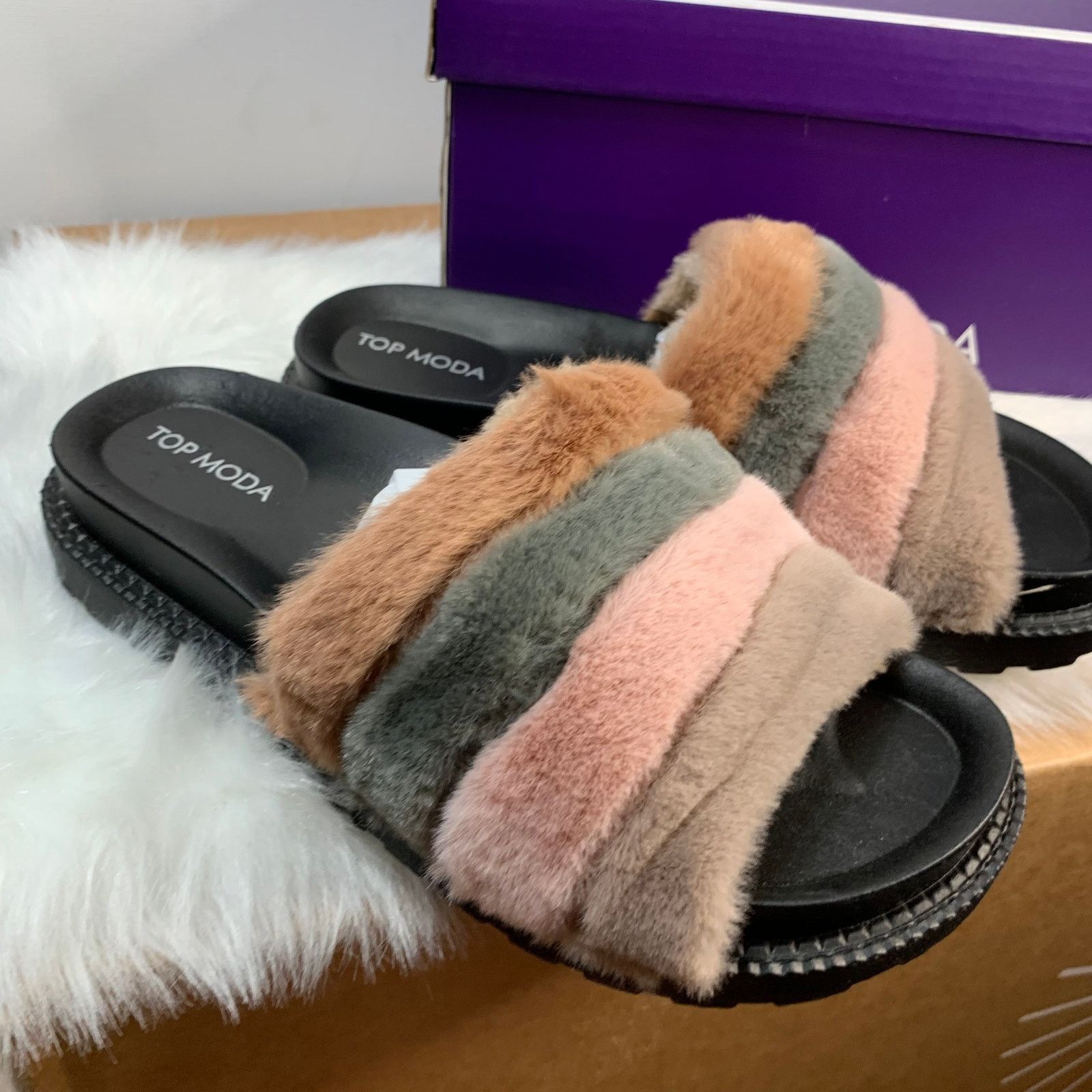 Other Faux Fur Slide Sandal Women's Shoes Size 6 Size US 6 / IT 36 - 5 Thumbnail