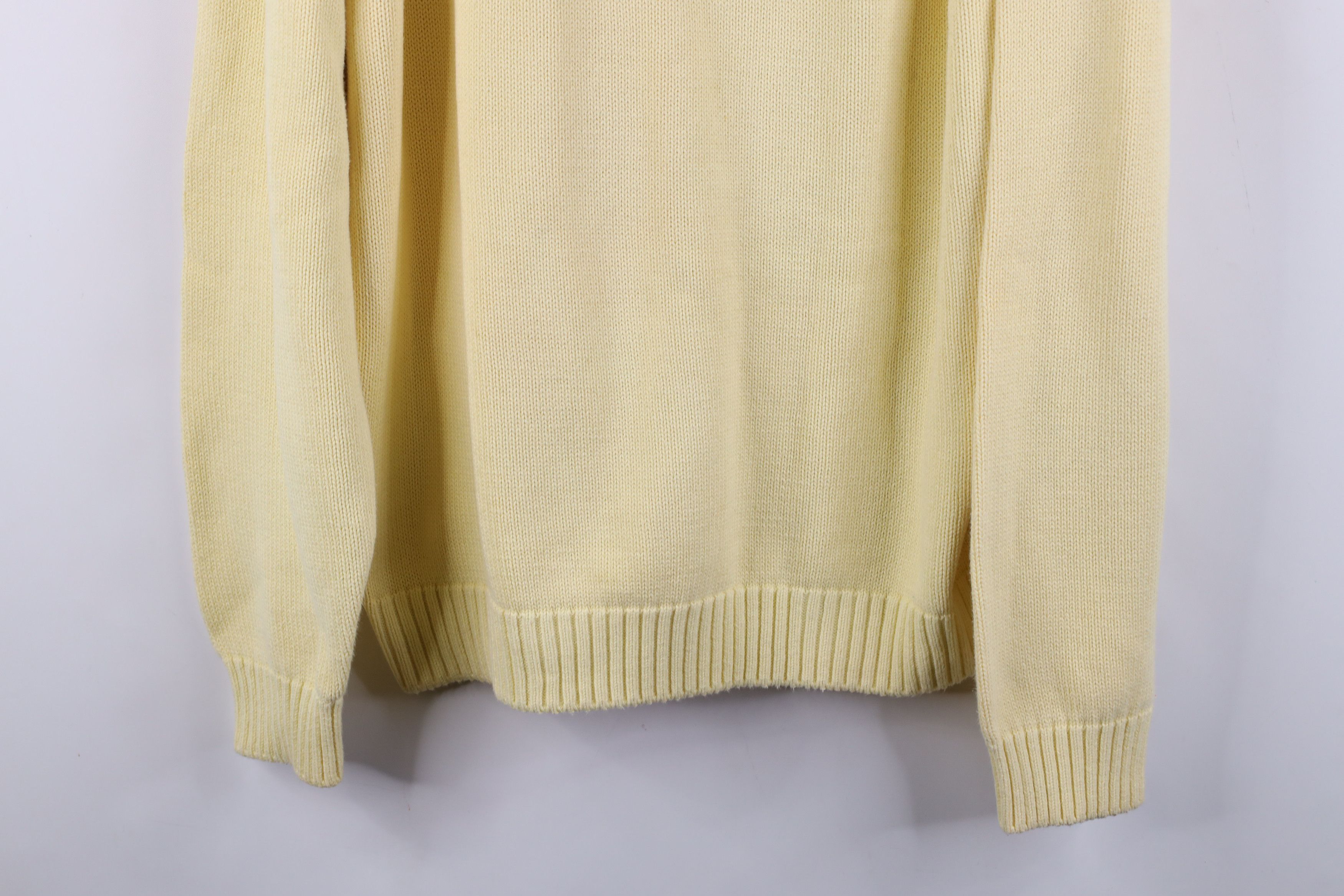 Lands' End Vintage 90s Lands End Knit Crewneck Sweater Yellow USA Size US L / EU 52-54 / 3 - 3 Thumbnail
