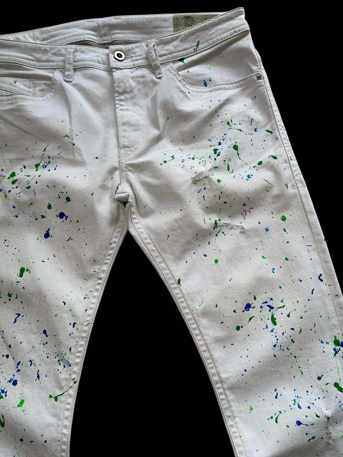 Diesel Diesel Thommer Slim-Skinny Paint Splatter Denim Size US 33 - 6 Thumbnail