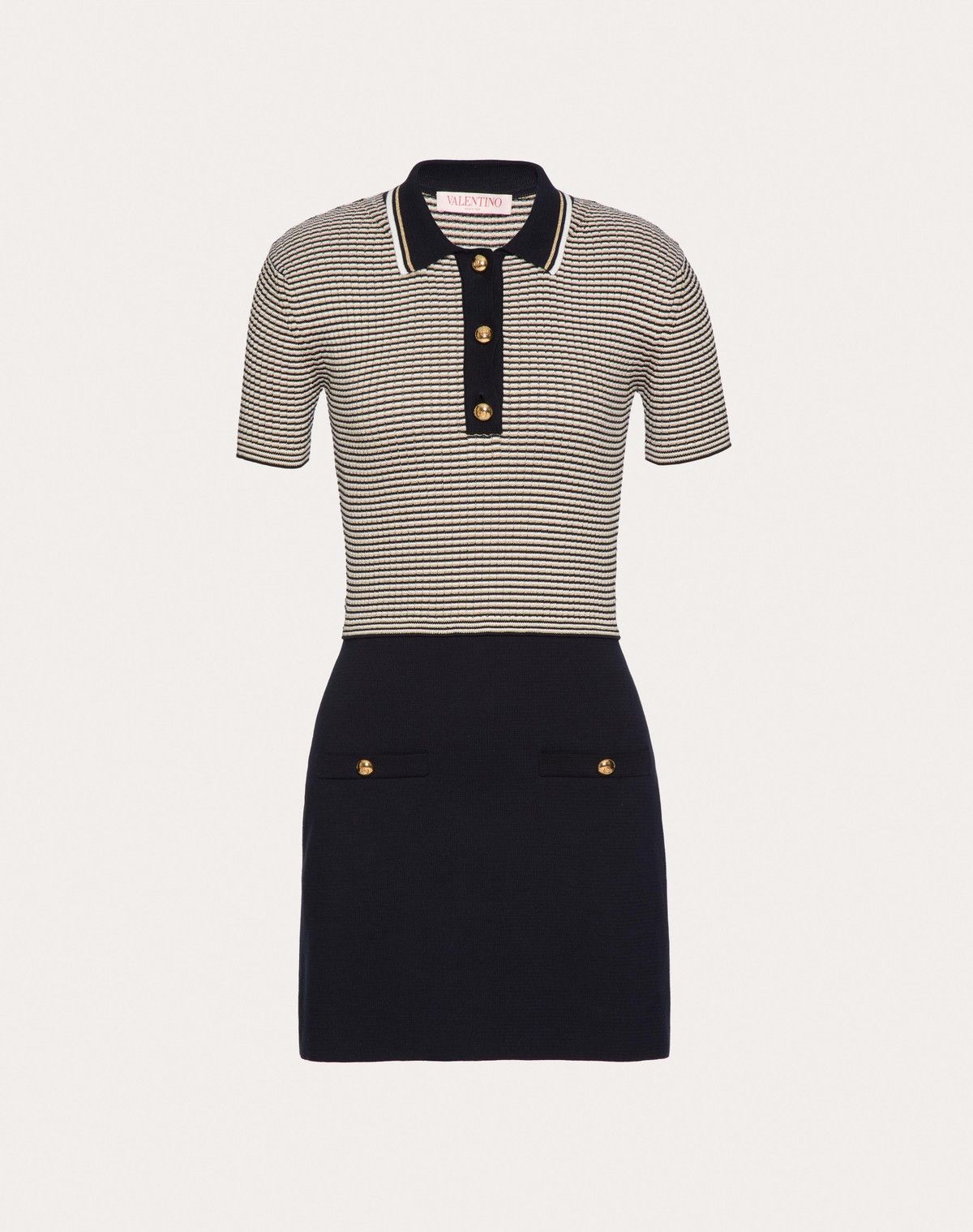 Valentino o1s1wg110525 Cotton And Lurex Dress in Multicolor Size S / US 4 / IT 40 - 1 Thumbnail