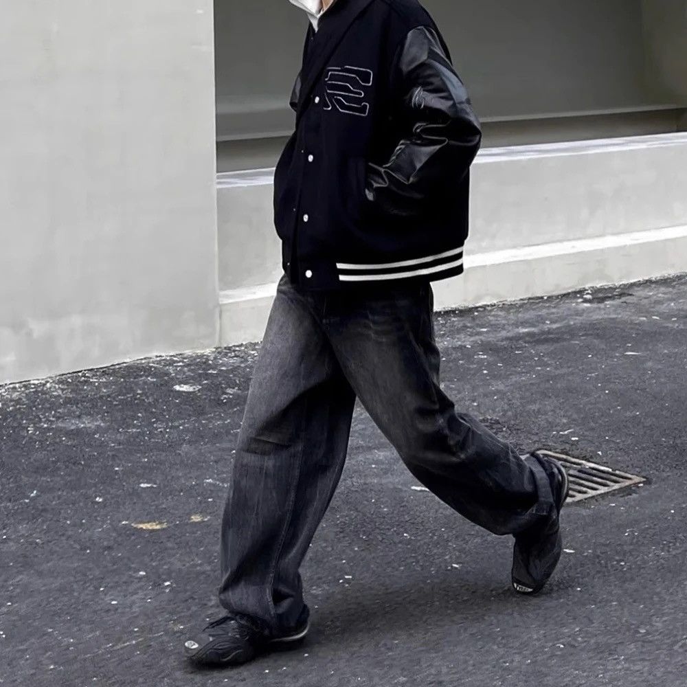 Jean × Vintage Black Washed Damage Baggy jeans y2k 90’s retro style Size US 32 / EU 48 - 12 Thumbnail
