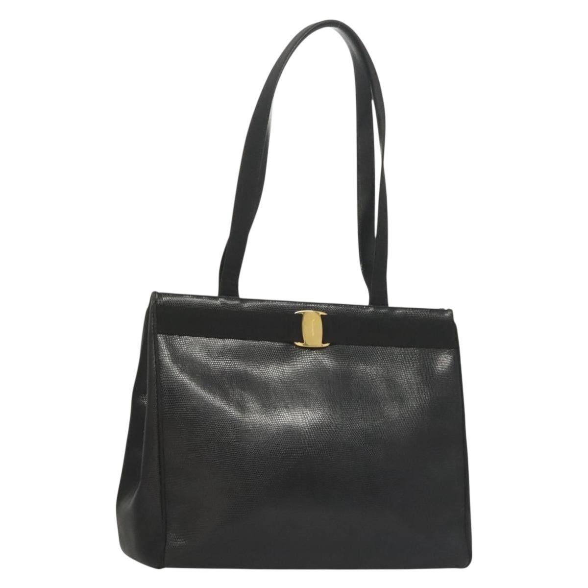 Salvatore Ferragamo Salvatore Ferragamo Vintage Vara Bow Tote Lizard Embossed Leather Size ONE SIZE - 1 Thumbnail