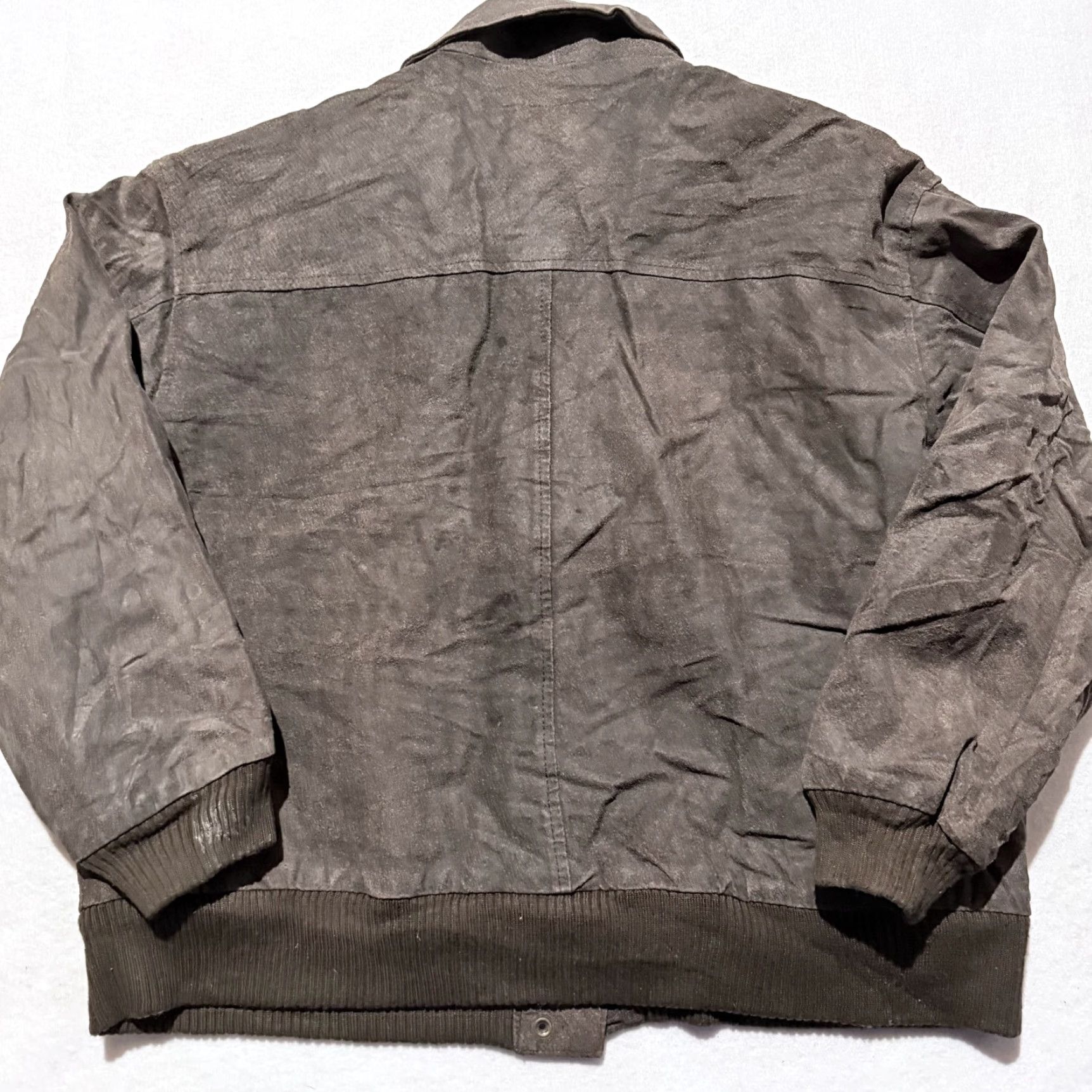 Vintage VINTAGE Explorations Leather Bomber Jacket Men Gray Map Lined Size M Size US M / EU 48-50 / 2 - 3 Thumbnail