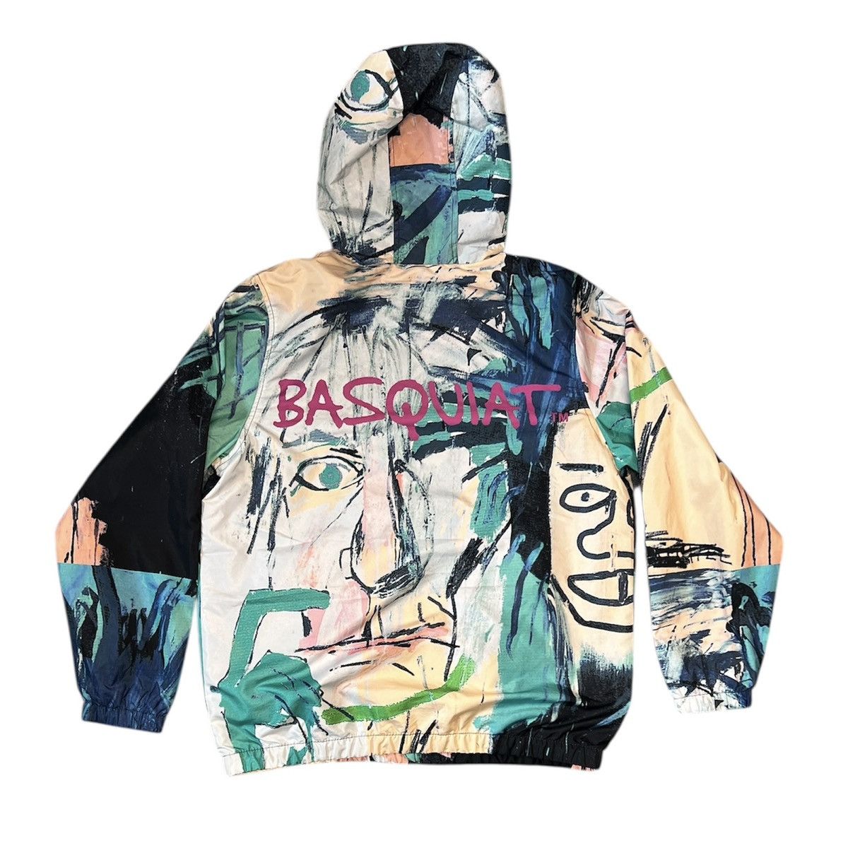 Jean-Michel Basquiat × Members Only × Vintage BASQUIAT x MEMBERS ONLY Zip Up Lightweight Hooded Jacket Size US L / EU 52-54 / 3 - 4 Thumbnail