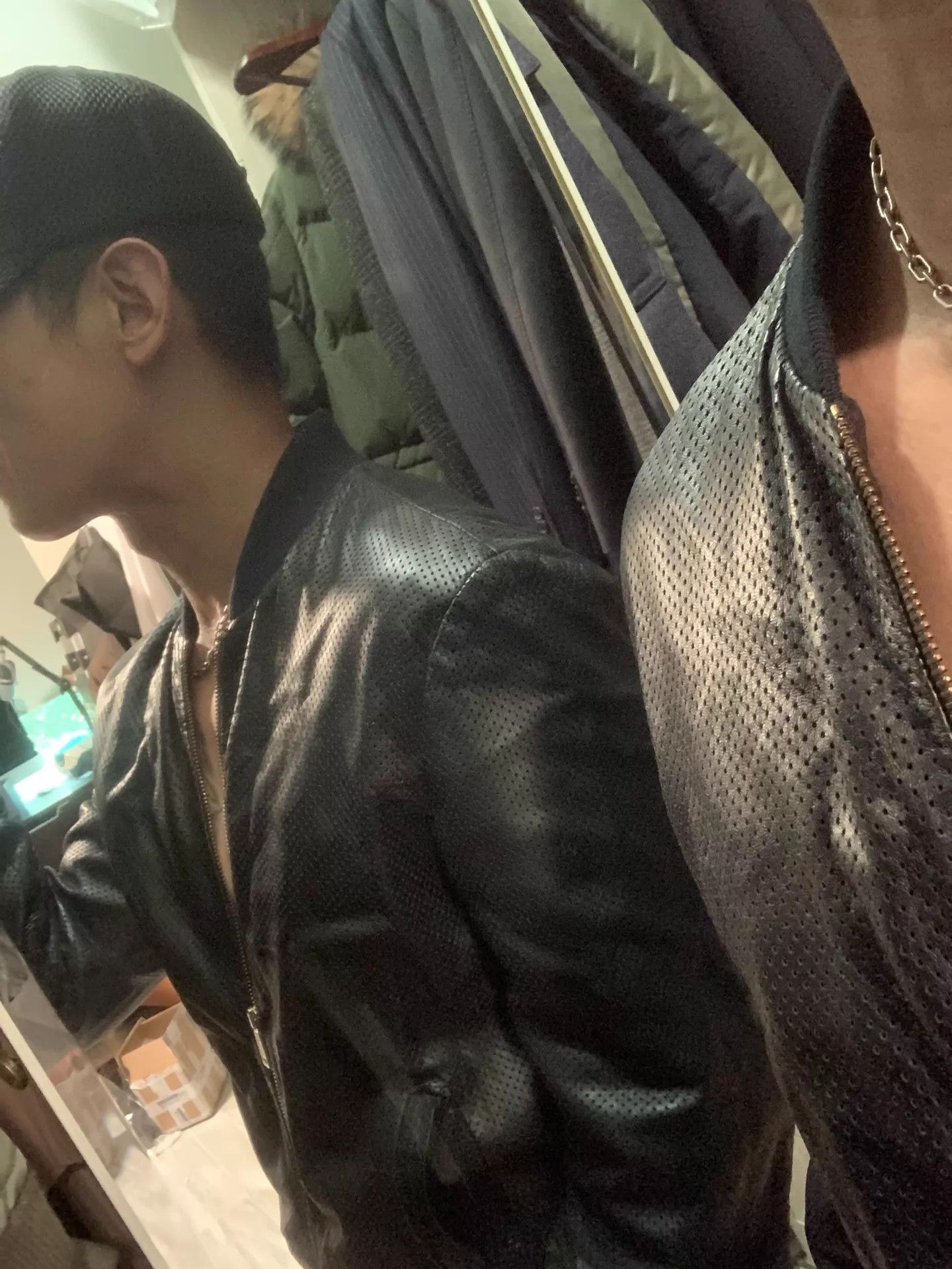 Dsquared2 Dsquared2 Perforated Lambskin Leather Jacket Size 48 Size US M / EU 48-50 / 2 - 8 Thumbnail