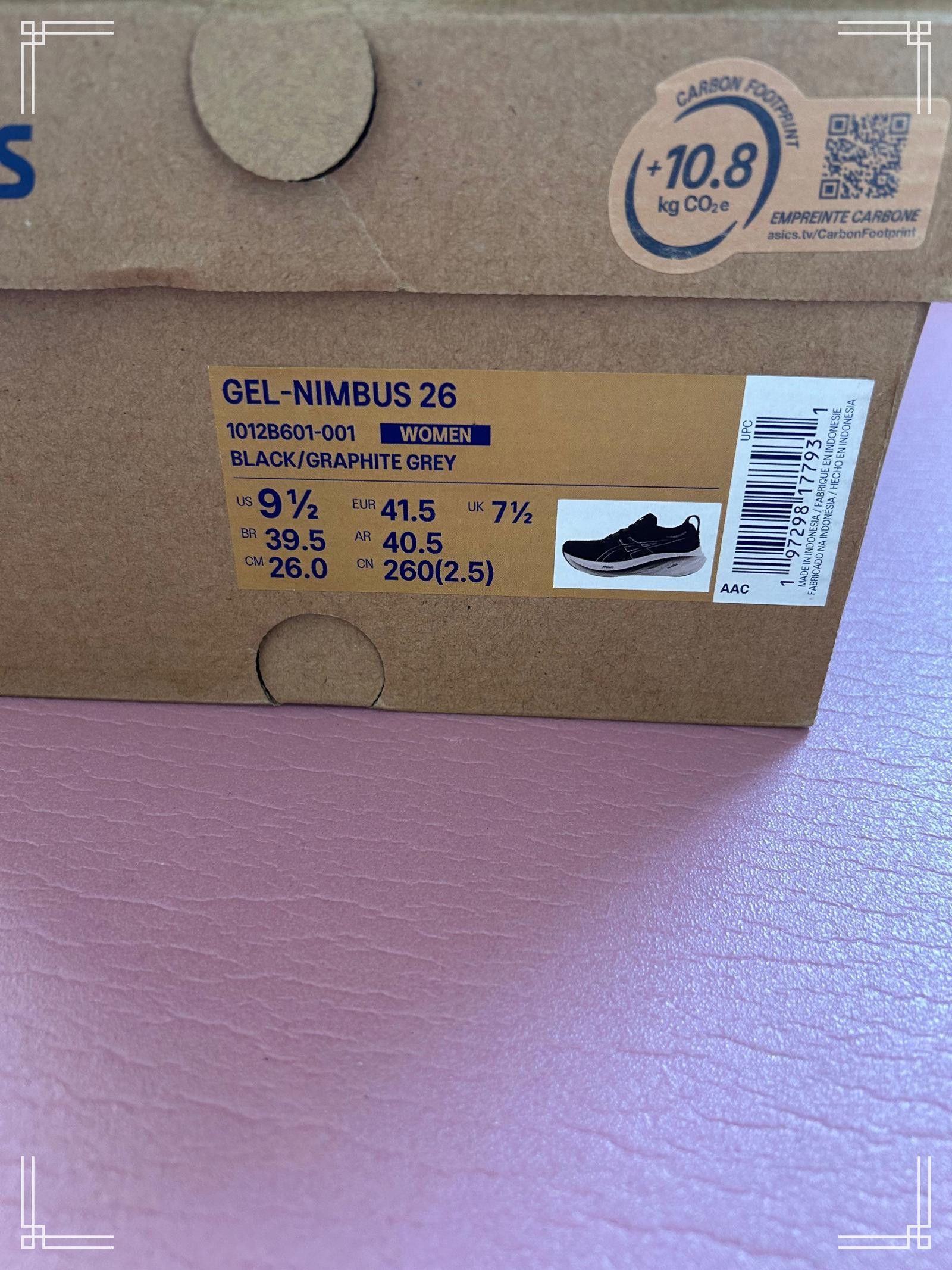 Asics ASICS Gel-Nimbus 26 Women's Running Shoes - Black/Graphite Size US 9.5 / IT 39.5 - 9 Thumbnail