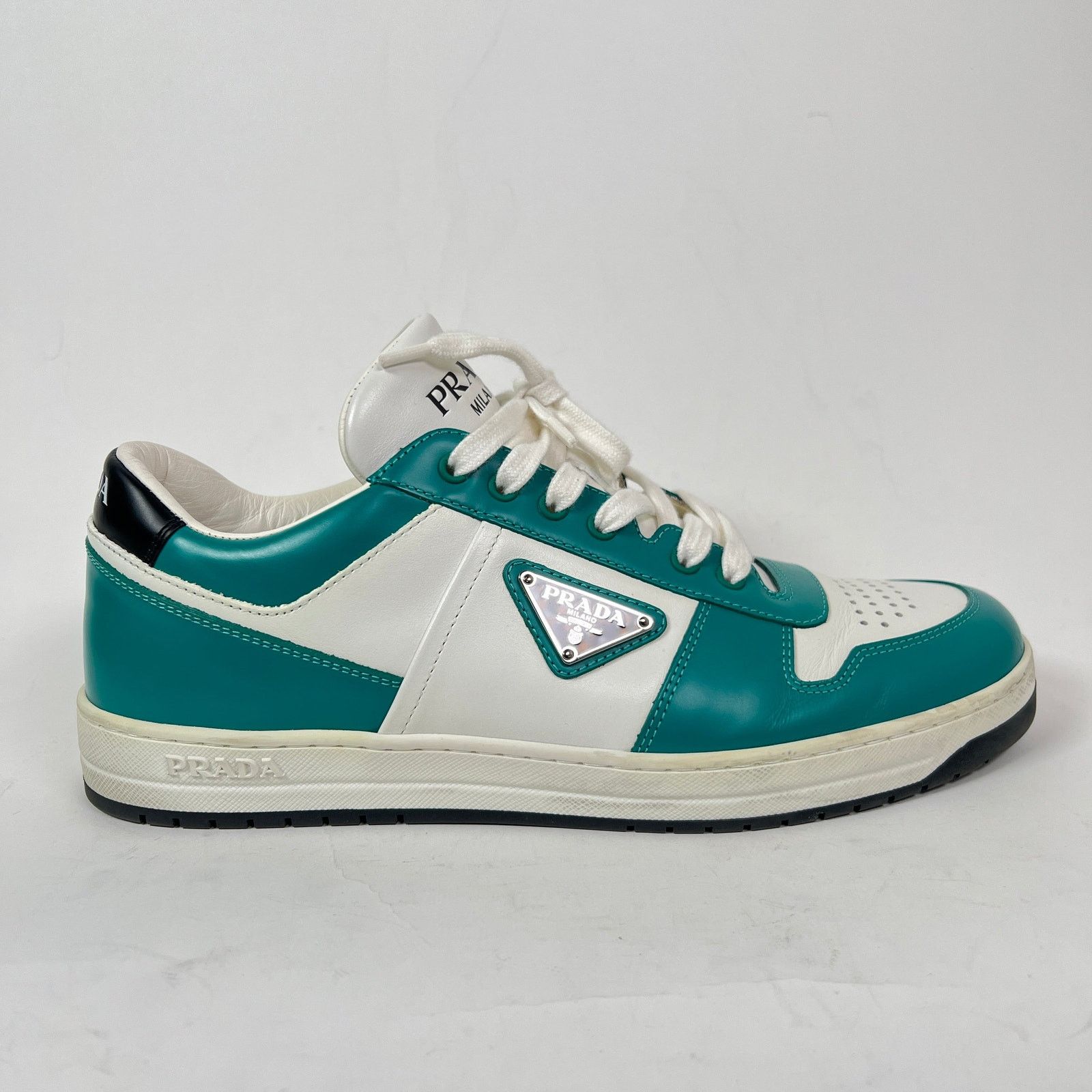 Prada Prada Teal Downtown Leather Sneaker Size 8 Size US 8.5 / EU 41-42 - 1 Thumbnail