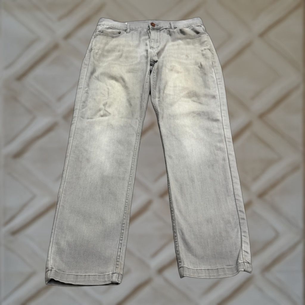 Denime Mugsy Johnnys Jeans Slim 32x30 Gray Denim 5-Pocket Button Zip Mens Straight Streetwear USA - Regular Inseam 32" Cotton Blend Size US 32 / EU 48 - 1 Thumbnail