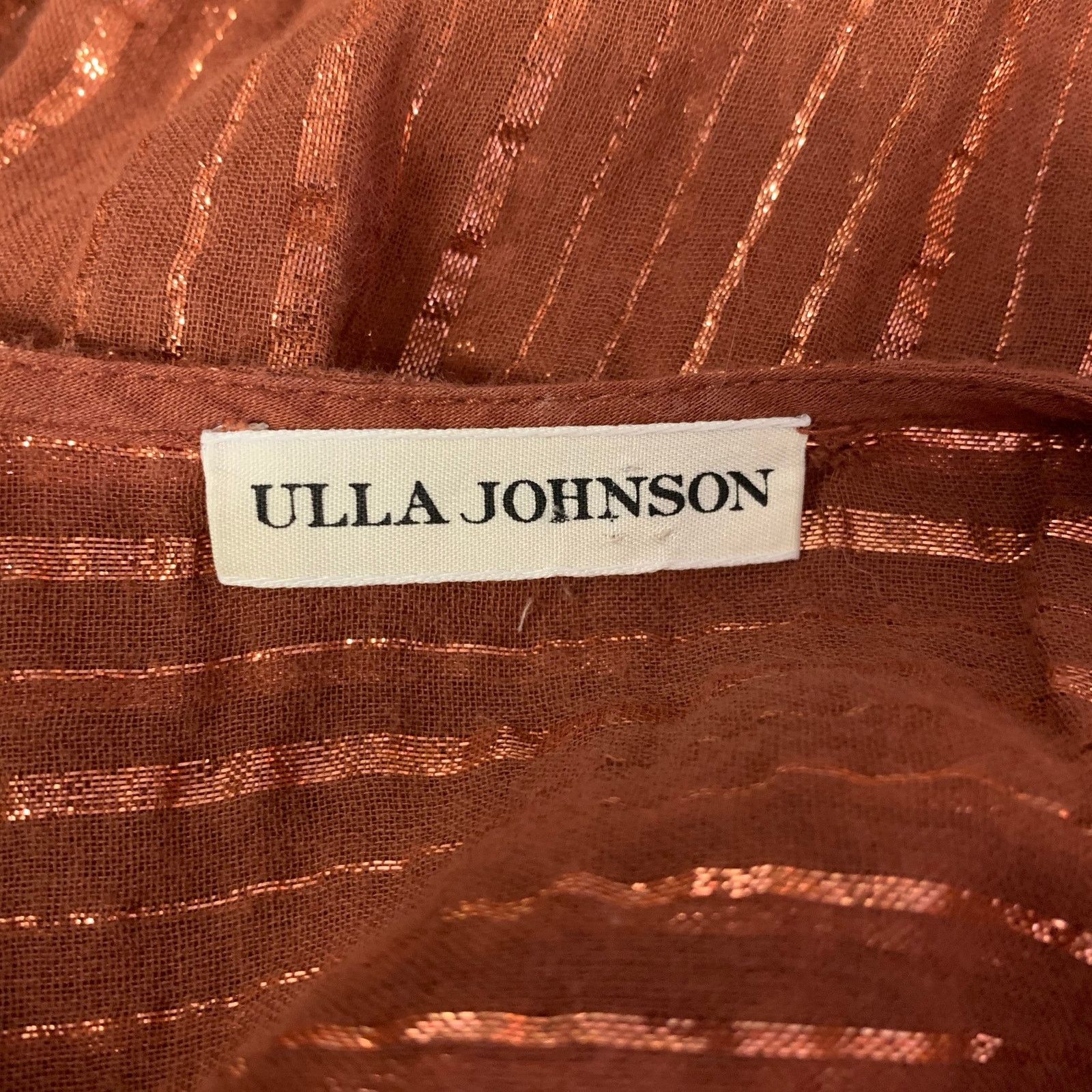 Ulla Johnson ULLA JOHNSON Size 6 Rust Cotton Blend Stripe Bohemian Blouse Size M / US 6-8 / IT 42-44 - 6 Thumbnail