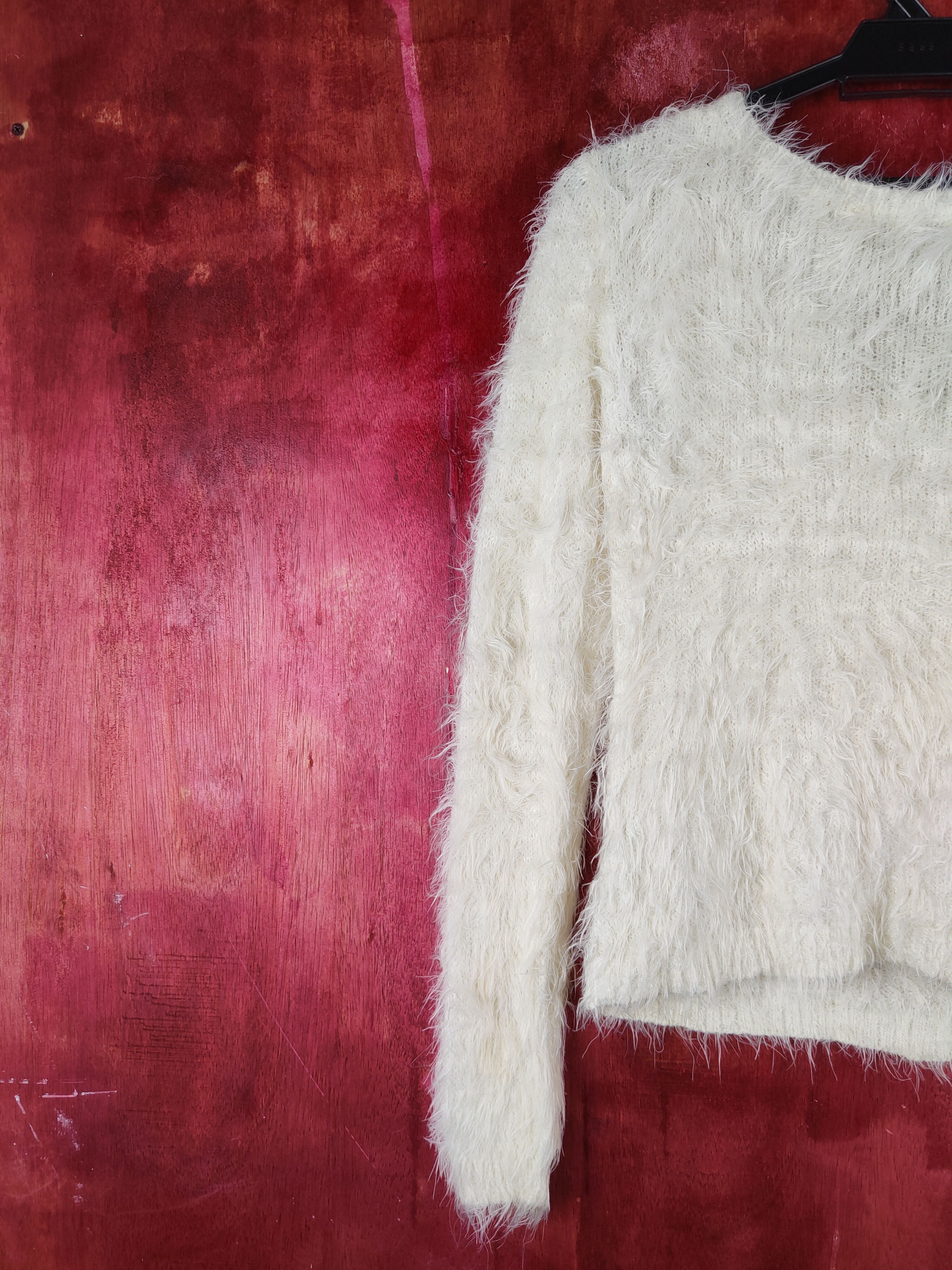 Japanese Brand × Vintage Cool Vintage 💥 Cecil McBee Cream Fur Mohair Knitwear Size M / US 6-8 / IT 42-44 - 8 Thumbnail