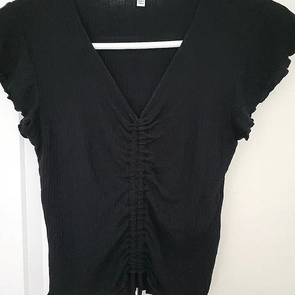 Other Juniors' Antistar Ribbed Ruched V-Neck Crop Top Sexy Summer Size S / US 4 / IT 40 - 9 Thumbnail
