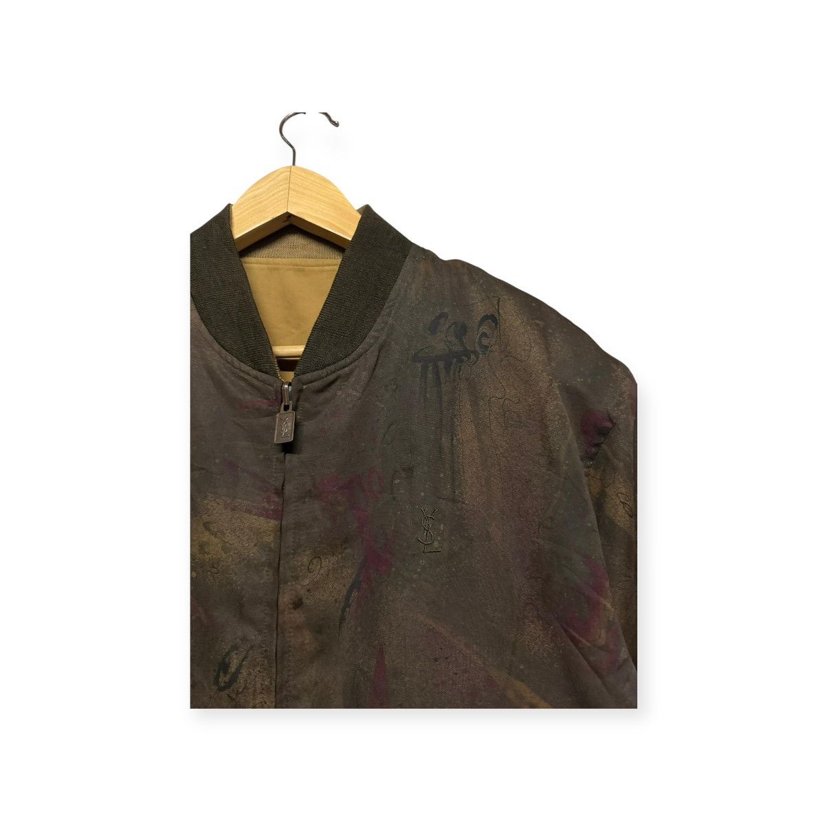 Yves Saint Laurent Vtg🔥90’s YSL PourHomme Abstract Reversible Bomber Jacket Size US M / EU 48-50 / 2 - 8 Thumbnail