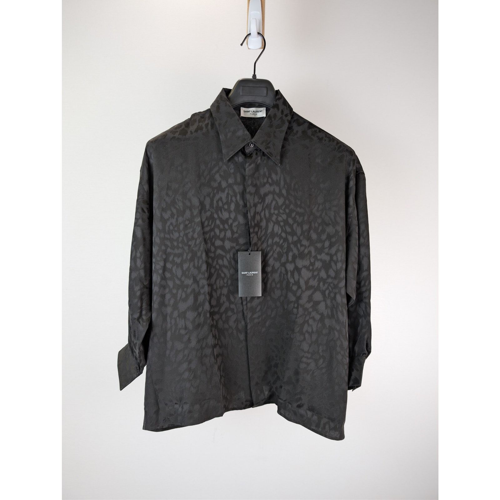 Saint Laurent Paris o1rshd1 Chemise Blouse Boxy Leopard Eclatant Shirt in Black Size US XS / EU 42 / 0 - 8 Thumbnail