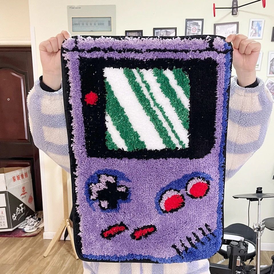 Japanese Brand × Vintage Purple Games Console Tufted carpet 90cm x 60cm Size ONE SIZE - 2 Thumbnail