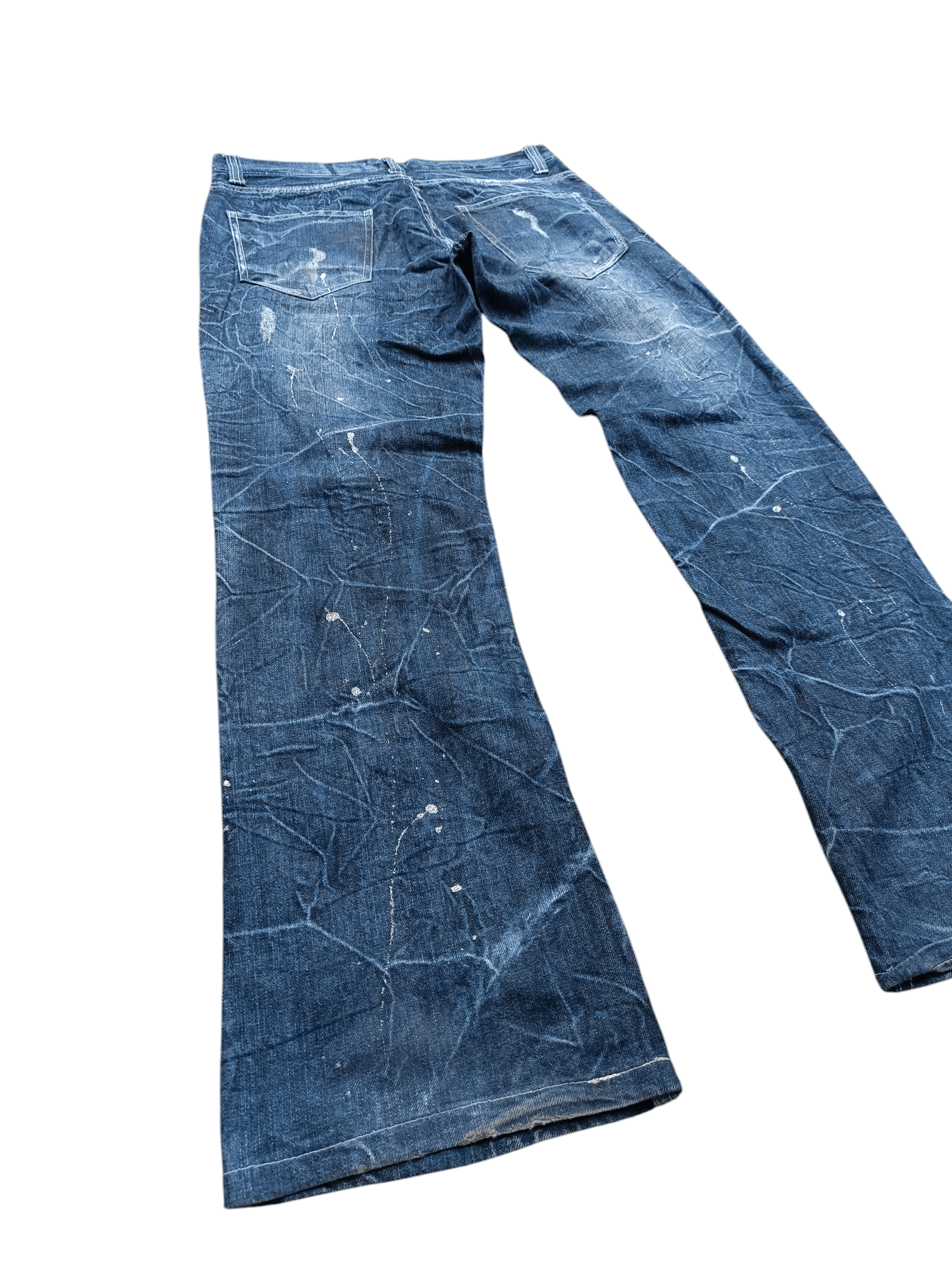 Japanese Brand × Le Grande Bleu (L.G.B.) × Tornado Mart RARE Flared Nylaus Whiskers Distressed Jeans Size US 31 - 3 Thumbnail