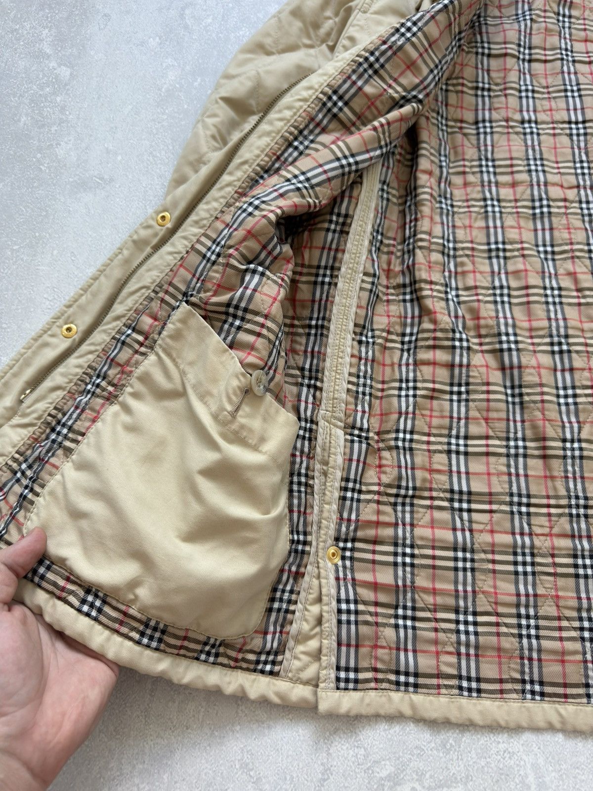 Burberry Vintage Burberrys 90s Nova Check Quilted Coat Jacket Logo Size US L / EU 52-54 / 3 - 11 Thumbnail