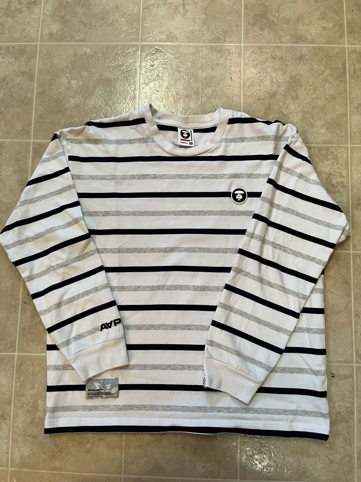 Aape AAPE/BAPE stripped long sleeve shirt Size US XL / EU 56 / 4 - 1 Thumbnail