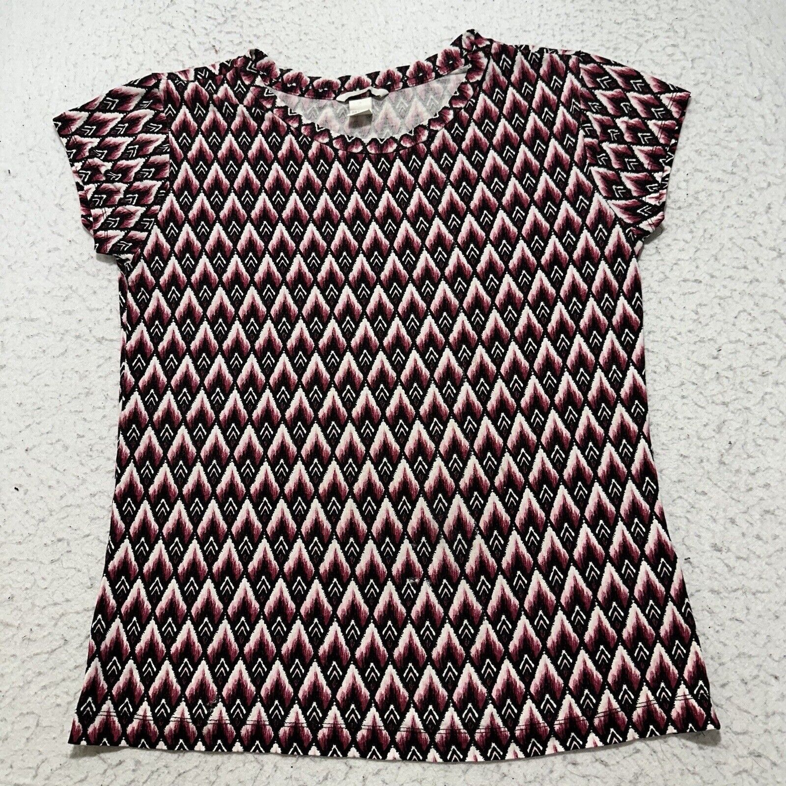 H&M H&M Medium Blouse Stretch Black Pink Geometric Pattern Top Size M / US 6-8 / IT 42-44 - 1 Thumbnail