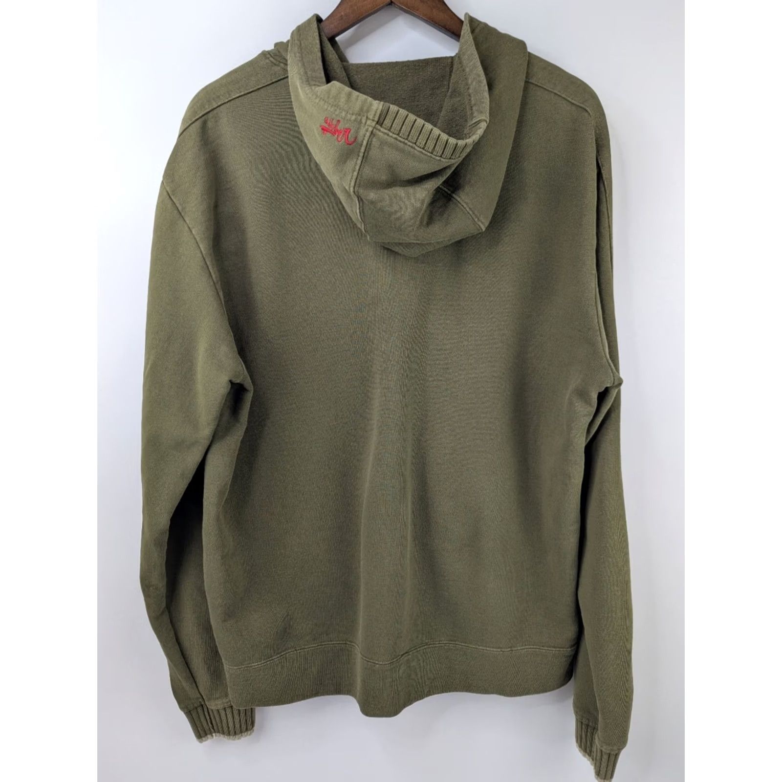 Quiksilver VINTAGE 90s Quiksilver Hoodie Men L Olive Green Surf Skater Street Zip Up Hooded Size US L / EU 52-54 / 3 - 5 Thumbnail