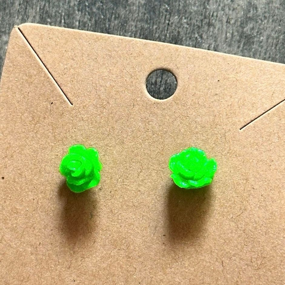 Other green flower stud earrings Size ONE SIZE - 2 Thumbnail