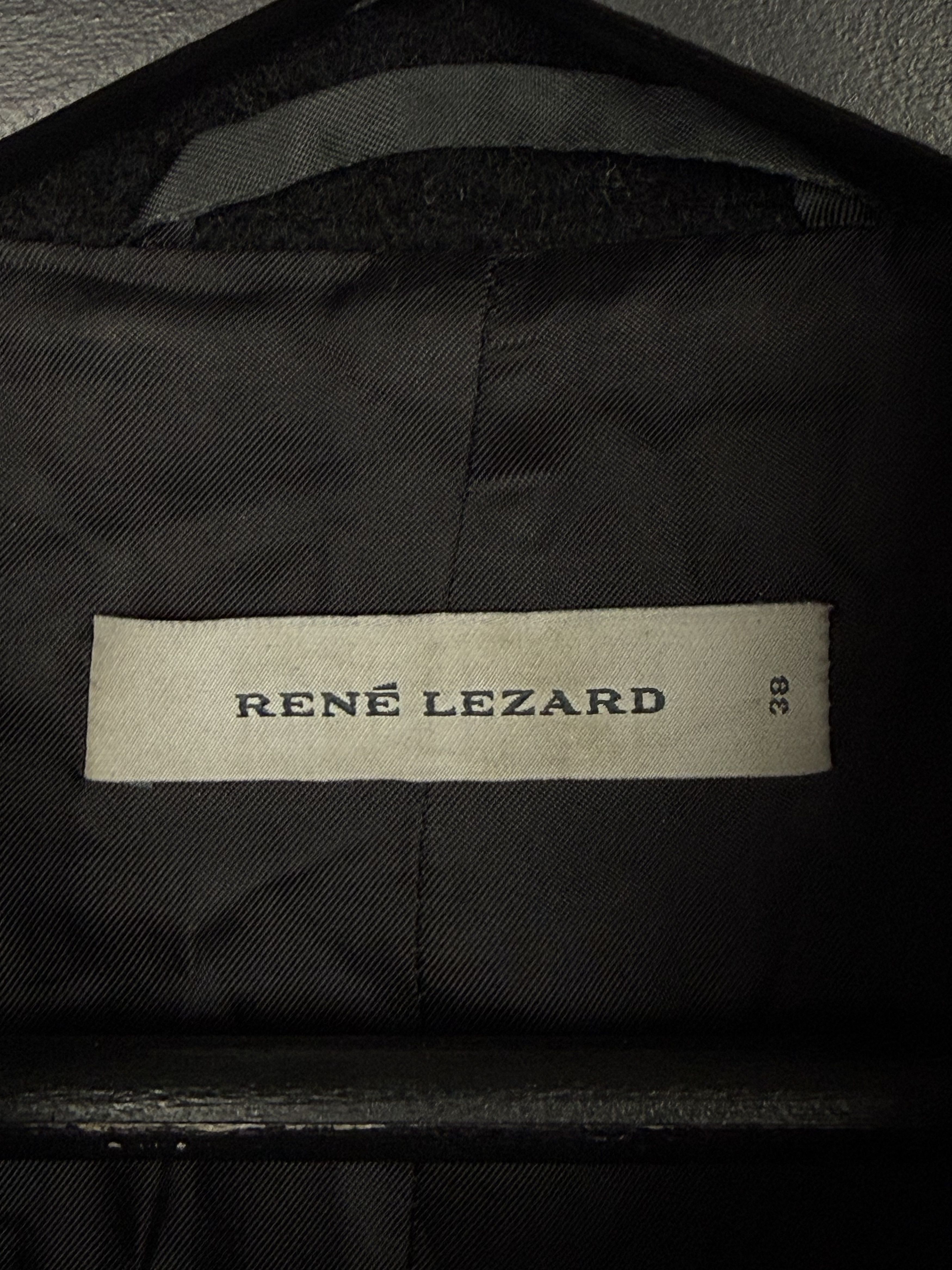 Vintage Rene Lezard Black Coat Mohair Cashmere Wool Blend Women's Size M / US 6-8 / IT 42-44 - 7 Thumbnail