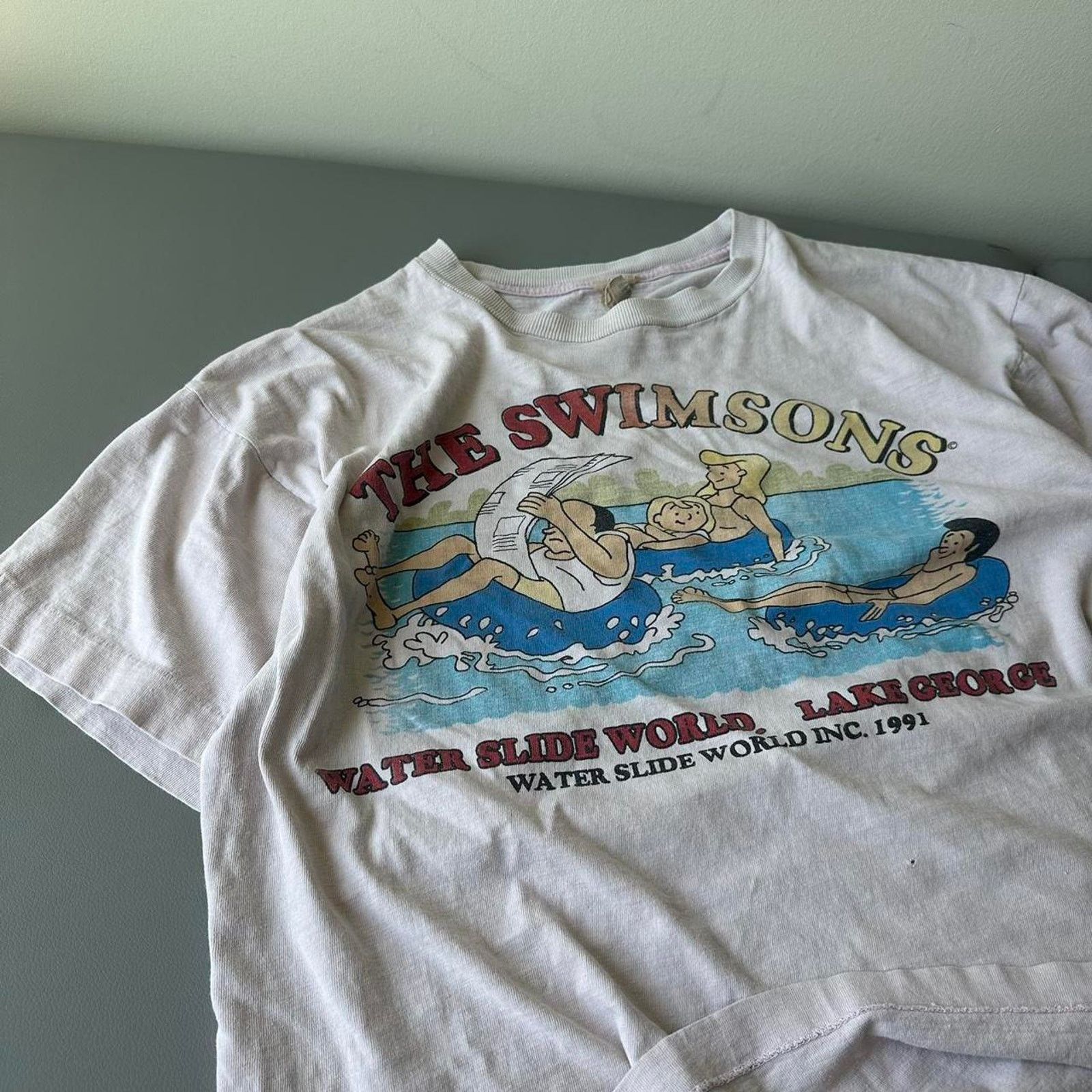 Vintage Rare Vinatge 90s The Swimsons World Cartoon Graphic Size US L / EU 52-54 / 3 - 7 Thumbnail