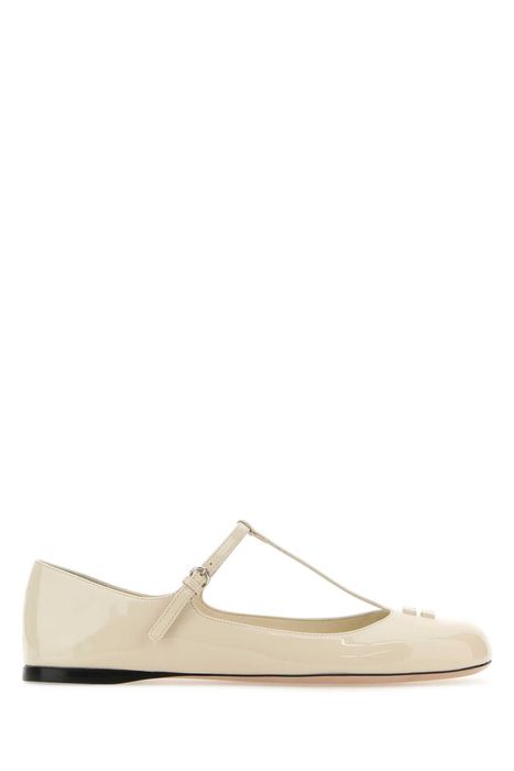 miu miu leather ballerinas with belts