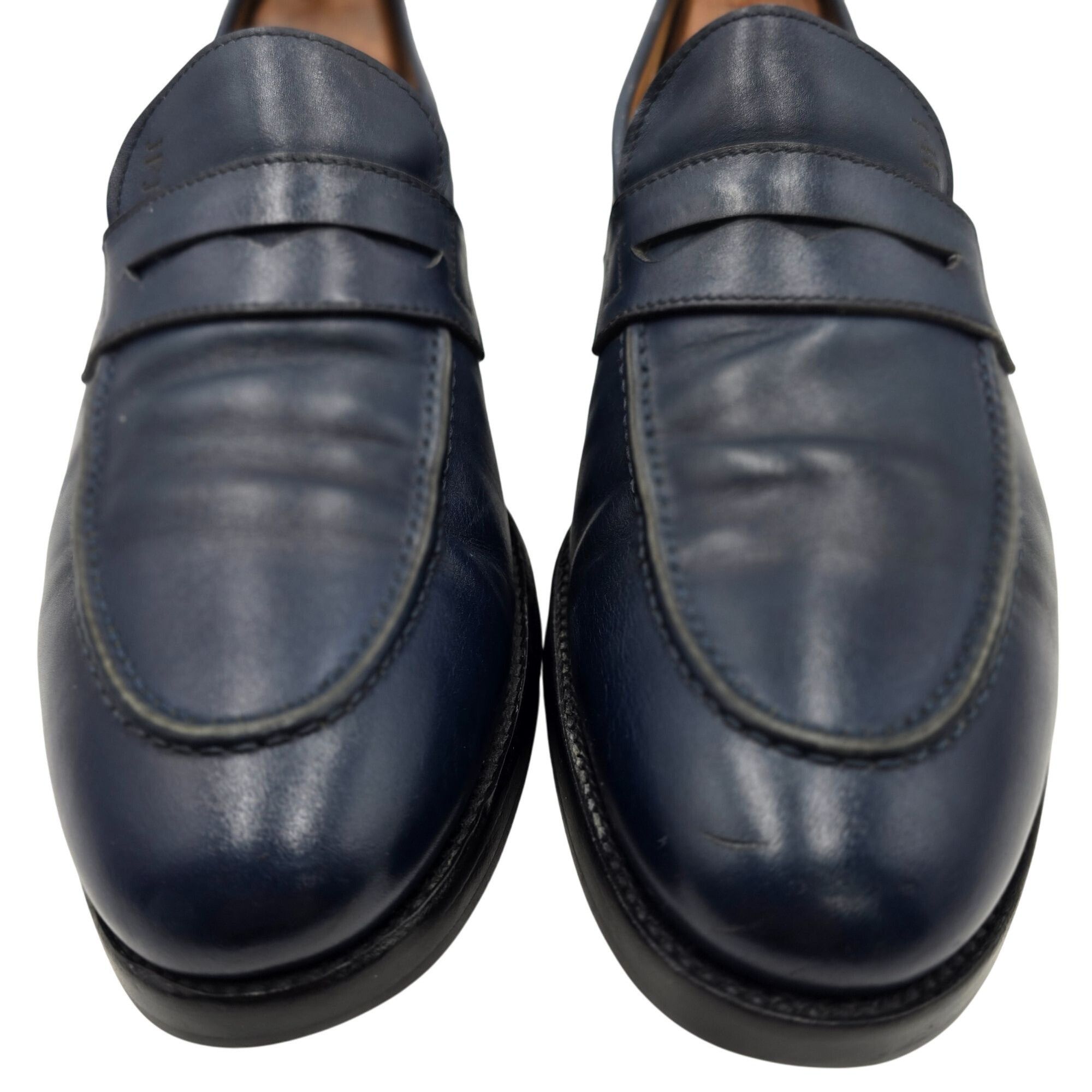 Other Gianni Gallucci Mens 11.5 / 44.5EU Navy Leather Dress Shoes Size US 11.5 / EU 44-45 - 3 Thumbnail