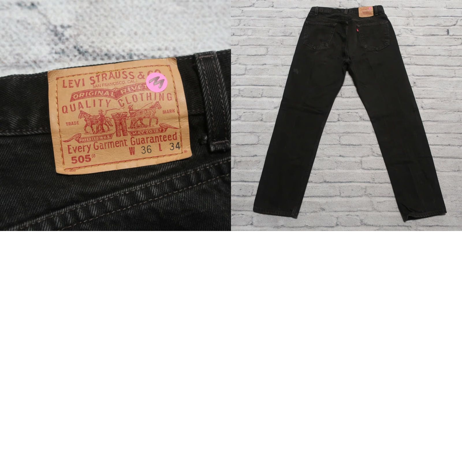 Levi's VINTAGE Levis 505 Denim Jeans Men Black 33 32 1/2 80s 03 Slim Straight Zip Levis 505 Jeans Mens Black Size 33 Size US 33 - 8 Thumbnail