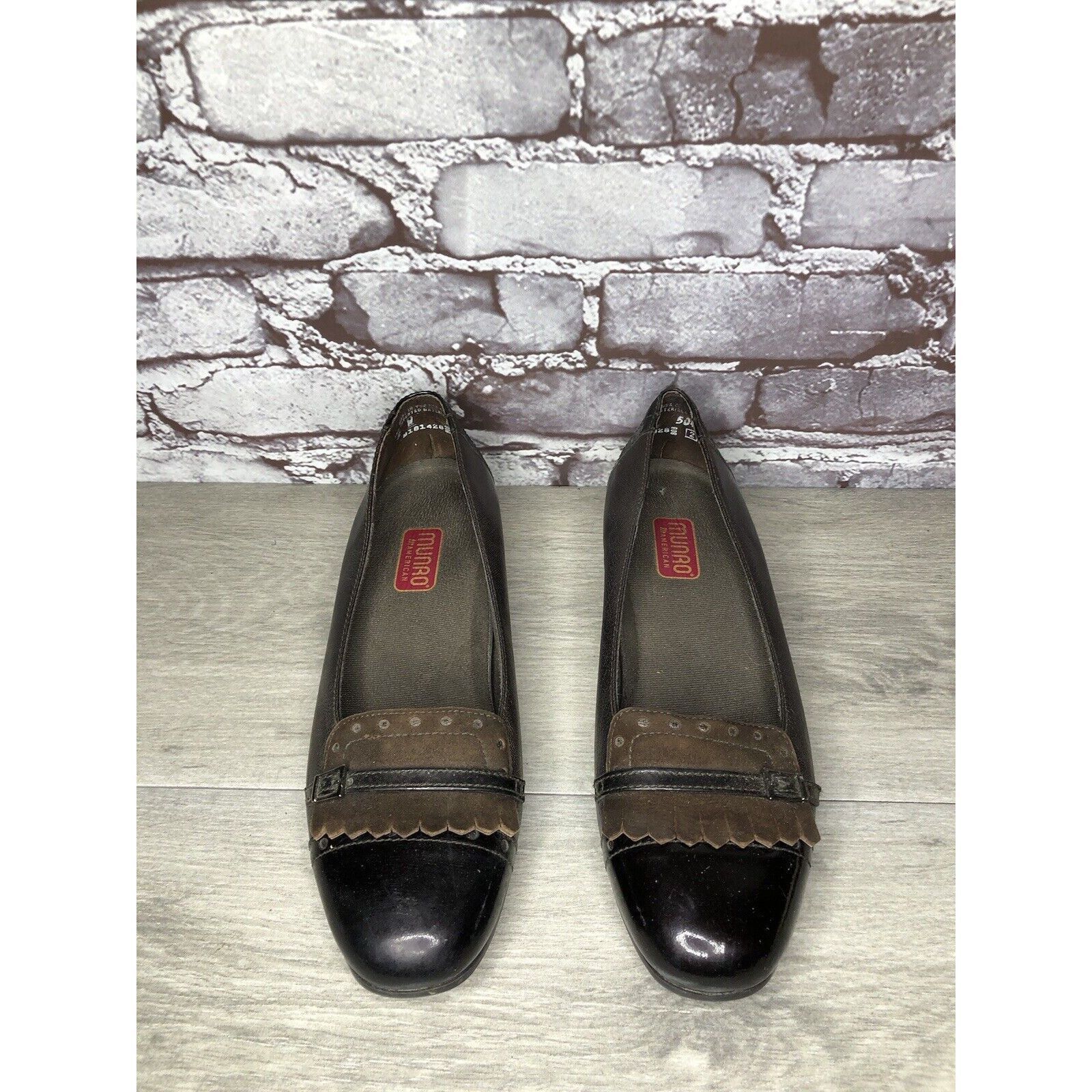 Other Munro Womens Morgan Brown Bronze Leather Kiltie Slip-On Flat Size US 8 / IT 38 - 7 Thumbnail