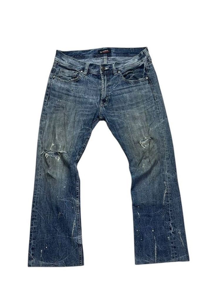 Japanese Brand Distressed Sorridere Flare Skull Denim Size US 34 / EU 50 - 1 Thumbnail