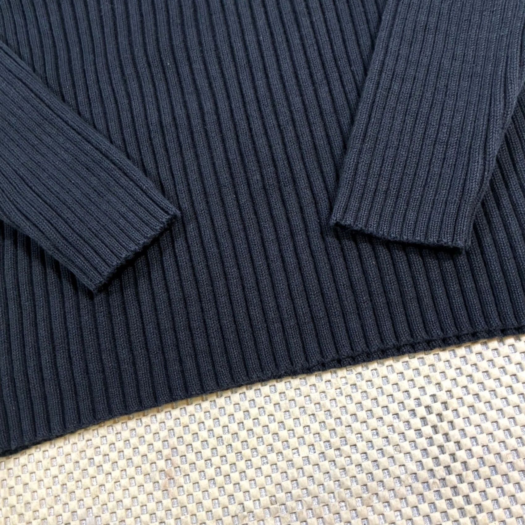 Gap VINTAGE GAP Women's S Ribbed Crew Neck Long Sleeve Sweater Dark Navy Blue Size S / US 4 / IT 40 - 4 Thumbnail