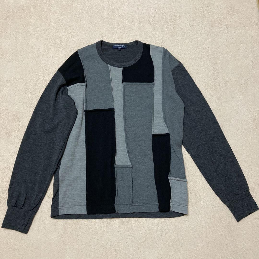 Comme des Garcons × Comme des Garcons Homme Reconstructed Patchwork Knit Sweater Size US M / EU 48-50 / 2 - 1 Thumbnail