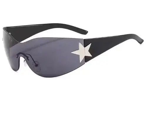 Electric Visual Black Frame Trendy Star Rimless Sunglasess Vintage y2k 90’s Size ONE SIZE - 4 Thumbnail