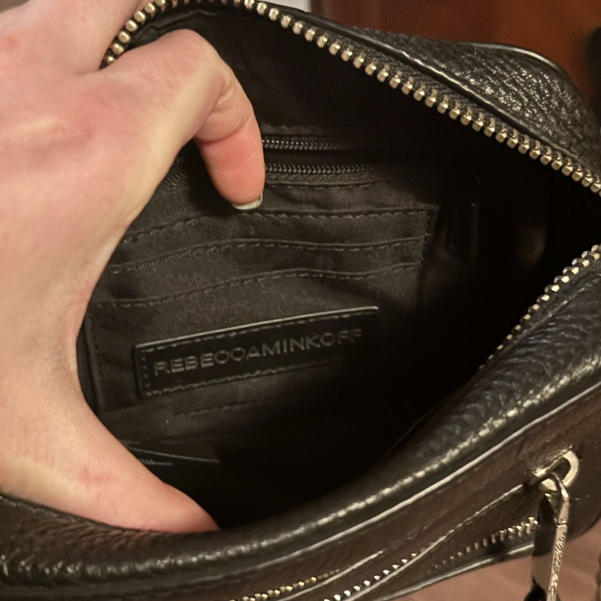 Rebecca Minkoff Rebecca Minkoff Black Pebbled Leather 4 Zip Moto Bag Size ONE SIZE - 9 Thumbnail