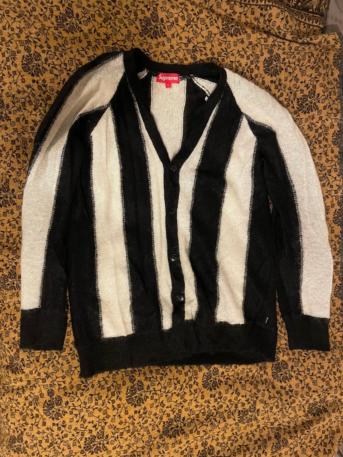 Supreme Supreme Mohair Sweater Black/White | Grailed