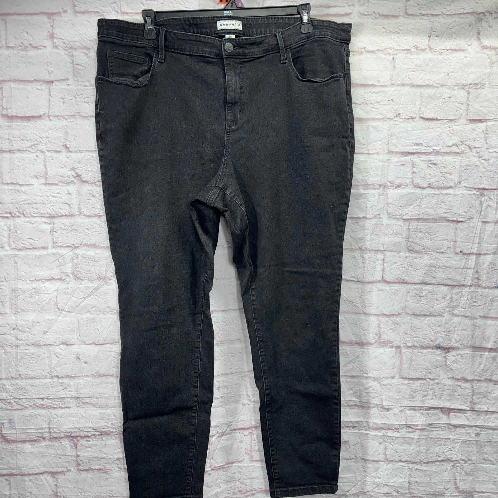 Other Ava & Viv Women's Plus Size 22 Black Jeans Size 42" / US 20 - 1 Thumbnail