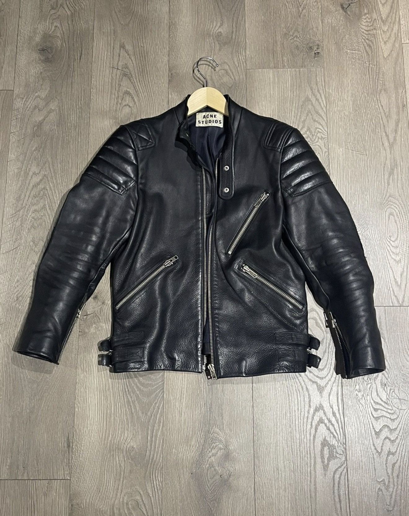 Acne Studios Aze Leather Jacket 46 | Grailed