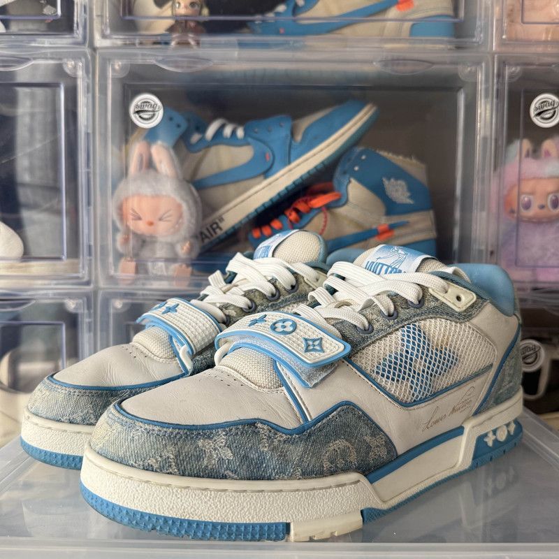 Louis Vuitton Louis Vuitton Blue and White Trainer Sneakers -2508 Size US 8.5 / EU 41-42 - 1 Thumbnail