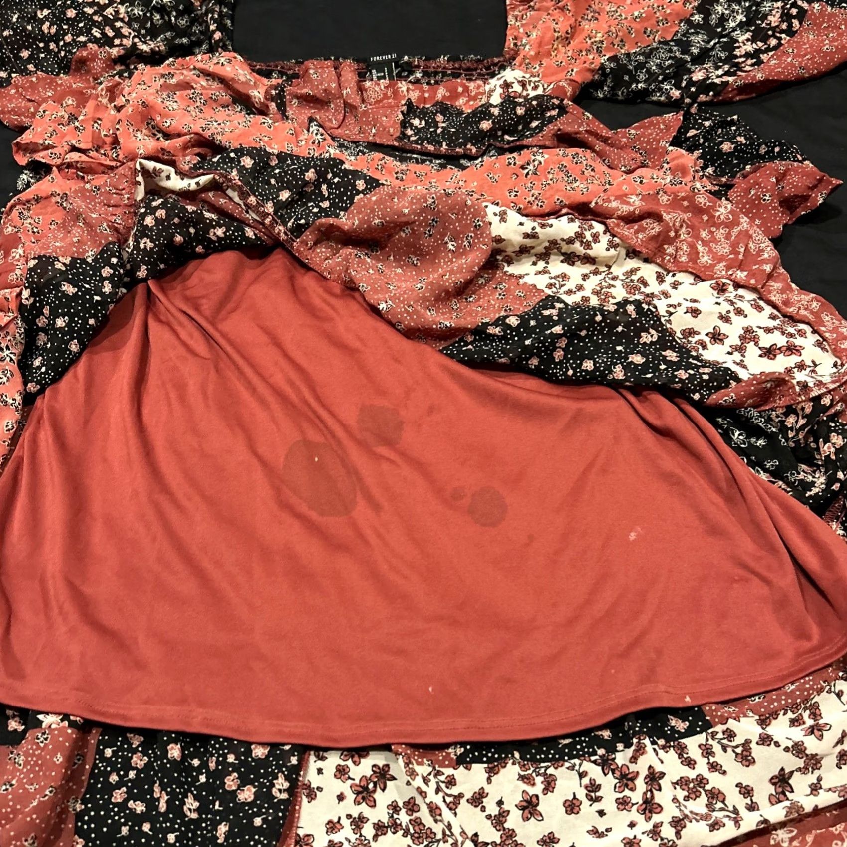 Forever 21 FOREVER 21 Floral Smocked Peasant Patchwork Dress S Lined Women B15 Size S / US 4 / IT 40 - 3 Thumbnail